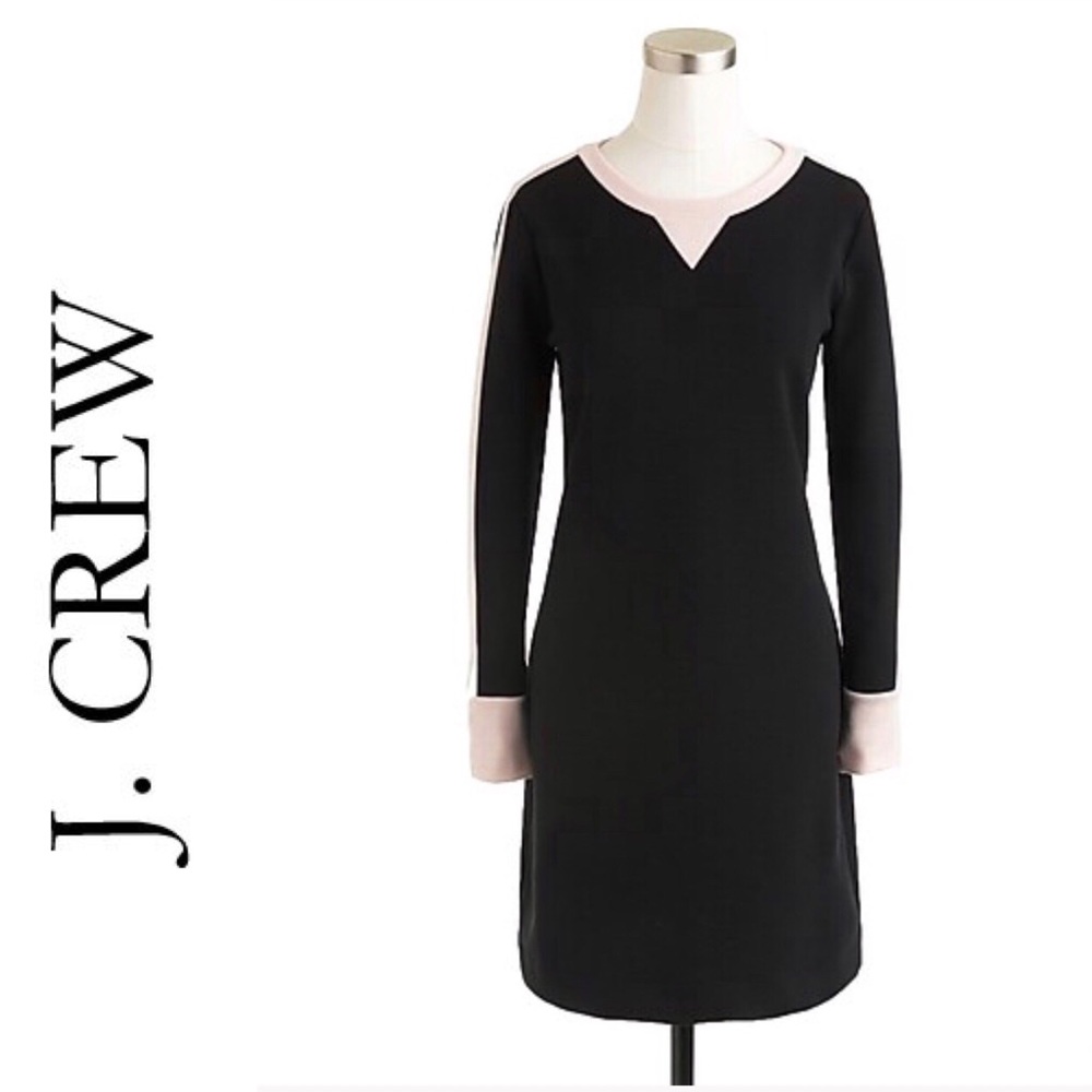 J Crew Sweatshirt Black Wool Shift Dress